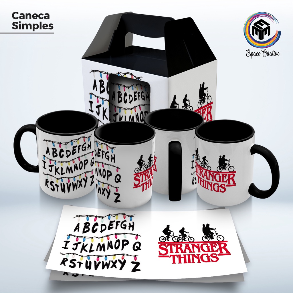 KIT Camiseta + Caneca Stranger Things hellfire club - Geek