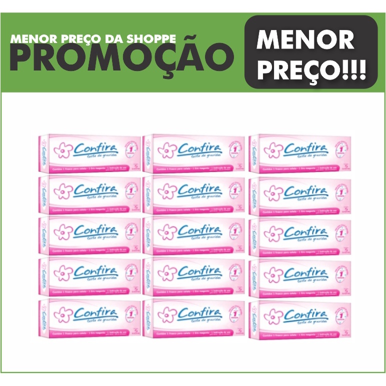 Teste De Gravidez Confira Resultado Em 1 Minuto Kit Com 15 Shopee Brasil 