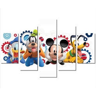 Quadros decorativo mosaico 5 PEÇAS INFANTIL DO MICKEY full hd mdf
