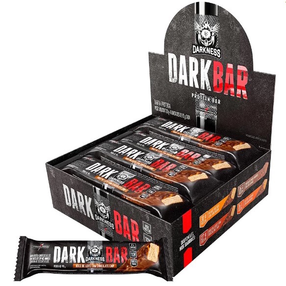 Dark whey bar – barra de proteína cx 8 und – de 90g cada Sabor Doce de Leite – Darkness