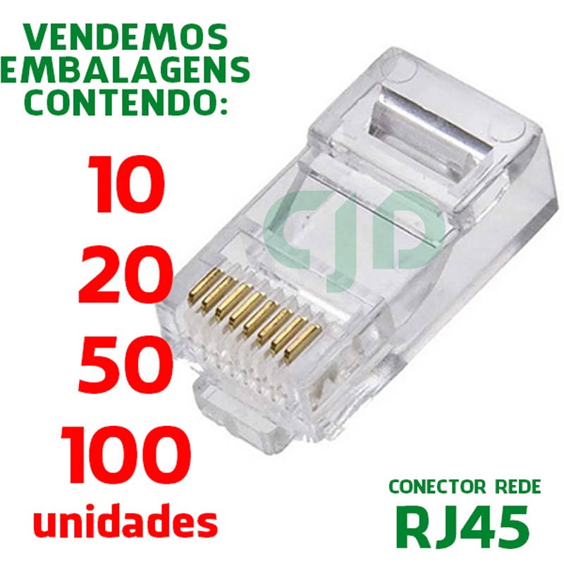 Conector RJ45 Macho CAT5E 201 Fortrek | Shopee Brasil