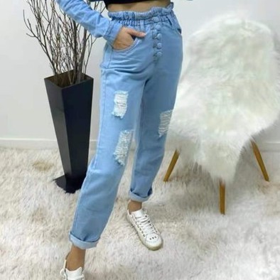 Elastico em calça store jeans