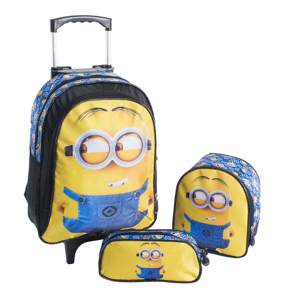 Kit Mochila Rodinha Escolar Infantil Minions Shopee Brasil