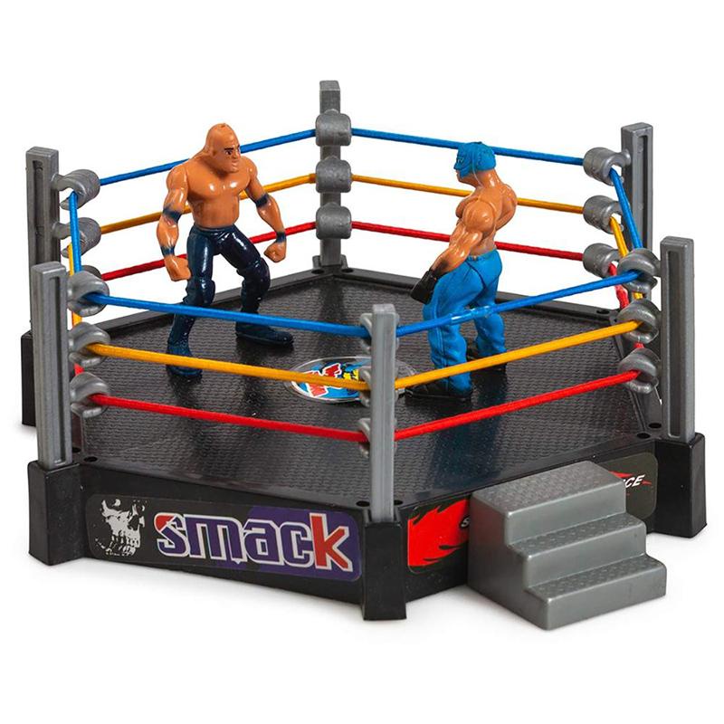 Miniatura de ringue de Luta Livre MMA Mini Ring com 4 Bonecos Miniatura da  WWE Championship
