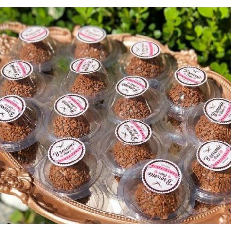 50 Blister Brigadeiro Transparente com Tampa - 1 brigadeiro