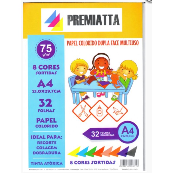 Papel Criativo Premiatta A4 75g 8 Cores C32 Folhas Shopee Brasil 5992