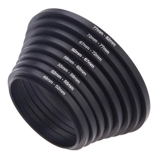 Kit 8 Anel Adaptador Step Up Filtro Lente 49mm 82mm