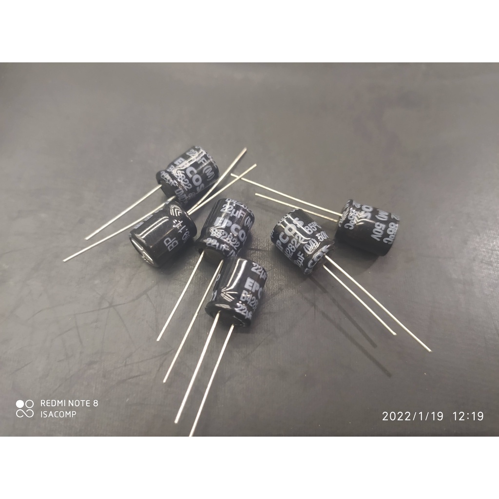 Capacitor Eletrolitico 22uf/50v 85 10x13mm Bipolar Epcos