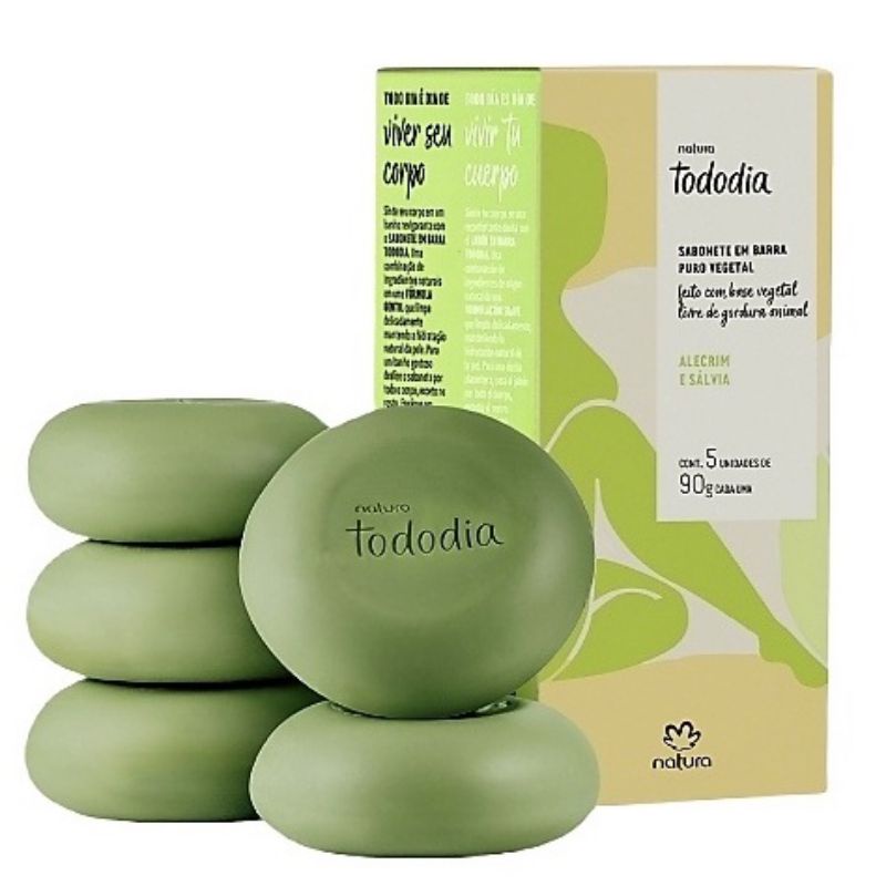 Sabonete Tododia Natura alecrim e sálvia 5 unidades de 90g cada ...