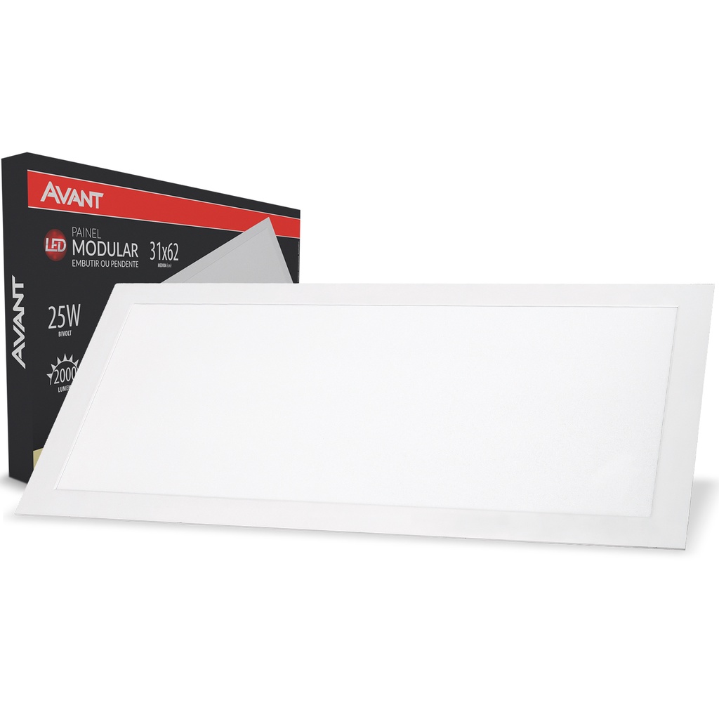 Painel Modular Led 25w Branco Neutro Embutir 312x625 Avant | Shopee Brasil