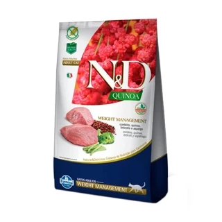 Ração Quinoa Weight N&D para Gatos Adultos sabor Cordeiro 400g