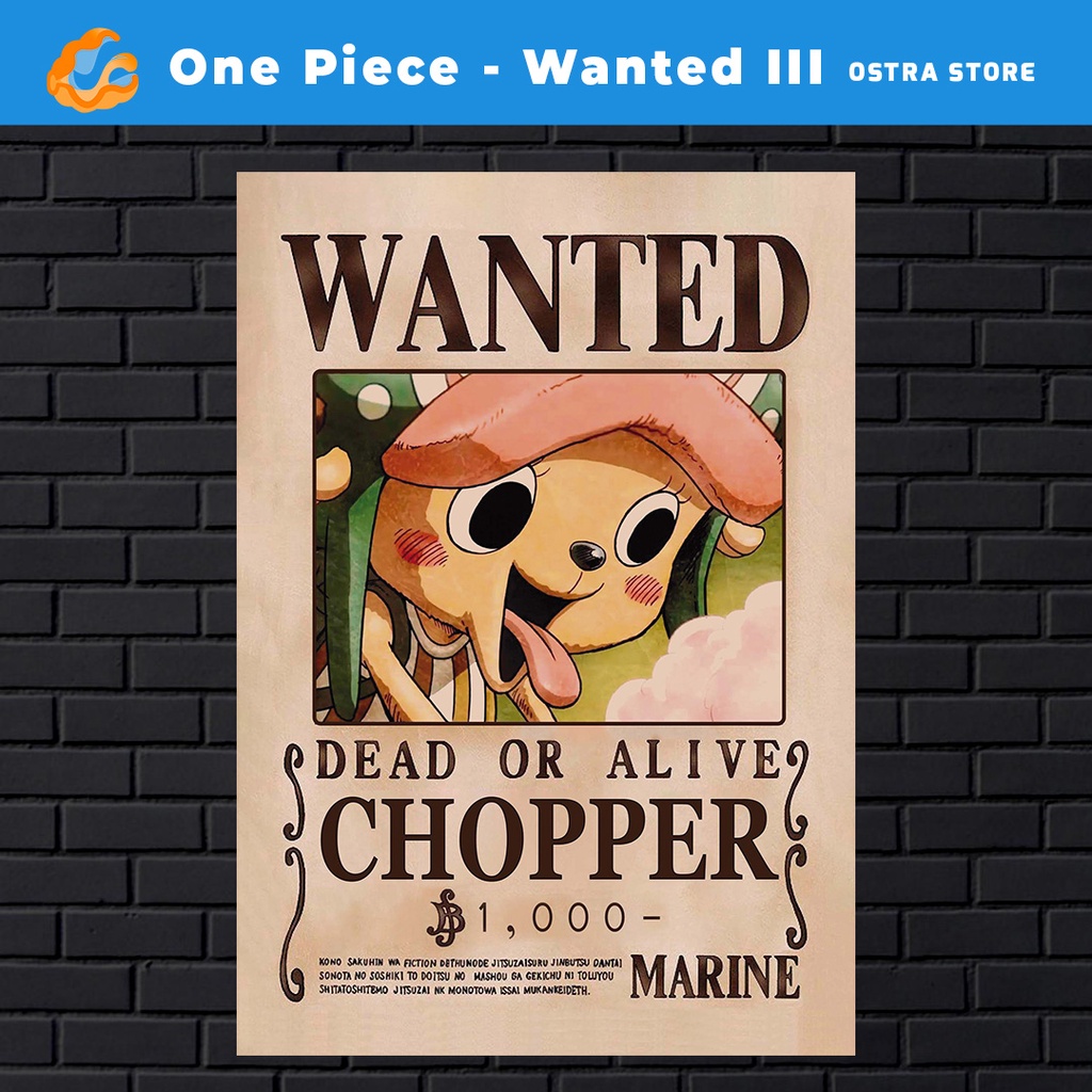 One Piece Wanted III de 31 a 45 - Placa MDF & Quadro com Moldura