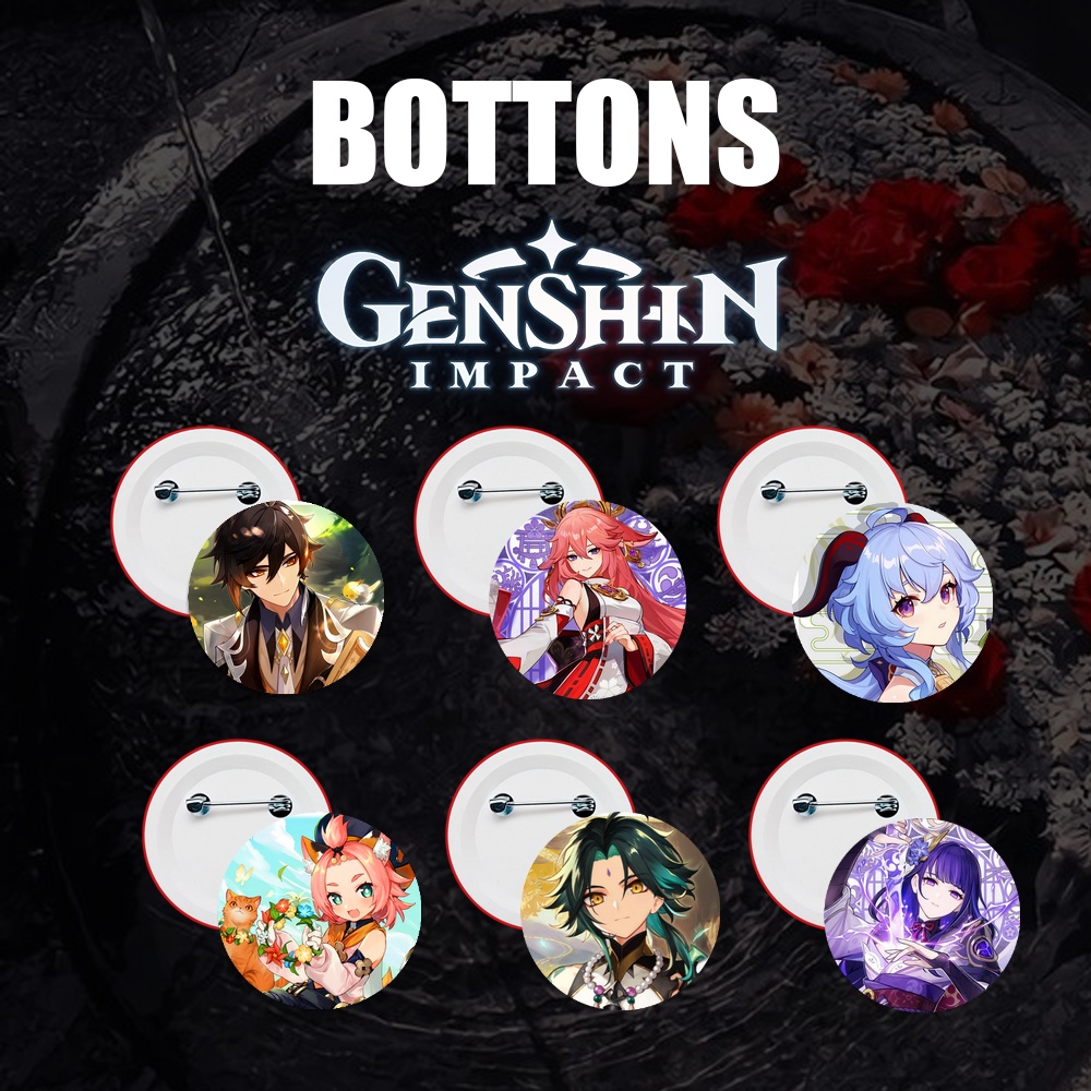 Bottons Personalizados do Jogo e Game Genshin Impact Personagens Electro