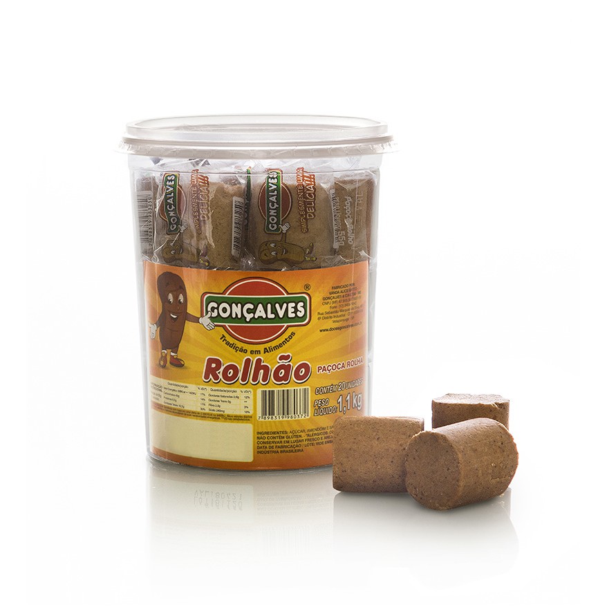 Paçoca Rolha Pote de 1,1 Kg 20x1 ( ROLHÃO ) - Doces Gonçalves | Shopee ...