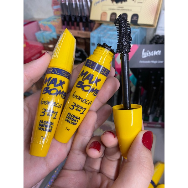 Máscara de Cílios 3 em 1 Rímel Efeito Boneca Pulse max bomb | Shopee Brasil