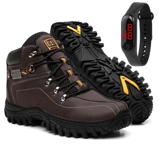 Bota Coturno Masculina CAT Carterpillar Adventure Casual Pomocao + Relogio