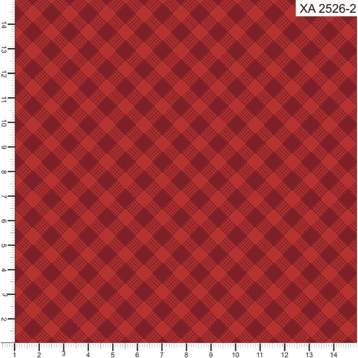 Tecido Tricoline Xadrez Vermelho, 100% Algodão, 50cm x 1,50m