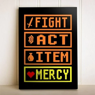 Placa Decorativa Video Game Jogo Undertale MERCY