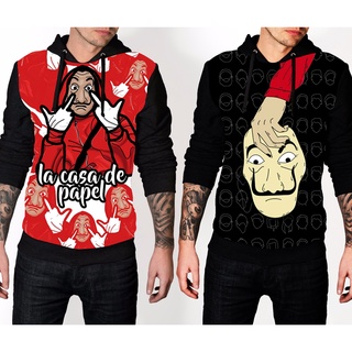 MOLETOM 2PÇ KIT COMBO LA CASA DE PAPEL SERIE TEMPORADA BELLA CIAO BLUSA DE FRIO CANGURU
