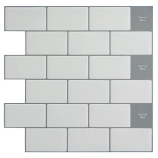 Pastilha Adesiva Resinada Metrô White Parede Cozinha 30x26cm
