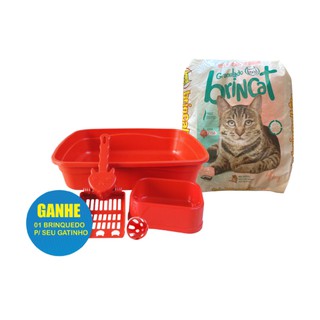 Kit Combo Sanitário para Gato + Acessórios + Brinde E Granulado Brincat Floral 4kg