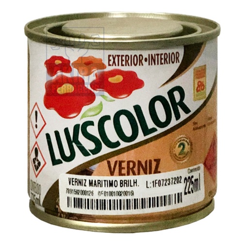 Verniz Maritimo Para Madeira Incolor Brilhante Lukscolor 225ml