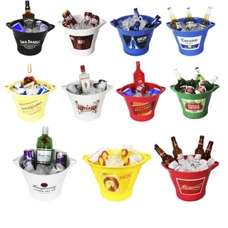Kit Balde de Gelo 6 Peças Cerveja Garrafa Long Neck Latinha 6 Litros Atacado