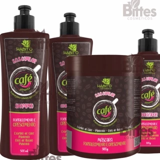 Kit SOS Café Com Pimenta Hábito Cosméticos Crescimento Capilar