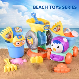[SEASUN Ocean Star Pororo Brinquedos De Praia Para Crianças De Areia Carrinho De Jogo De Ferramentas De Pá De Água Ampulheta