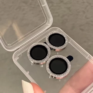 [Escolha De Valor] 3 PCS/1SetiPhone 14 Pro Max/13/12 Max11Pro Camera lens Protector Bling Lente De Vidro Temperado Metal Anel De Cobertura Filme Anti-Riscos