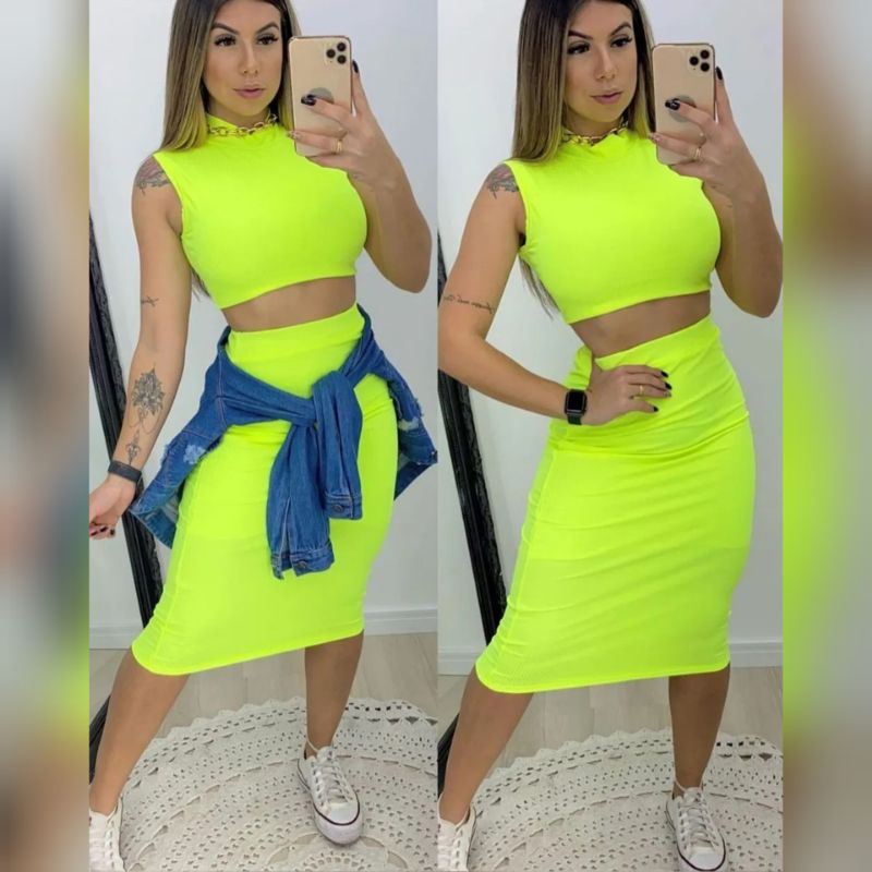 Roupa feminina para festa sales neon