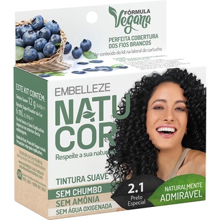 Tinta de cabelo natucor naturalmente admirável mirtilo preto especial 2.1