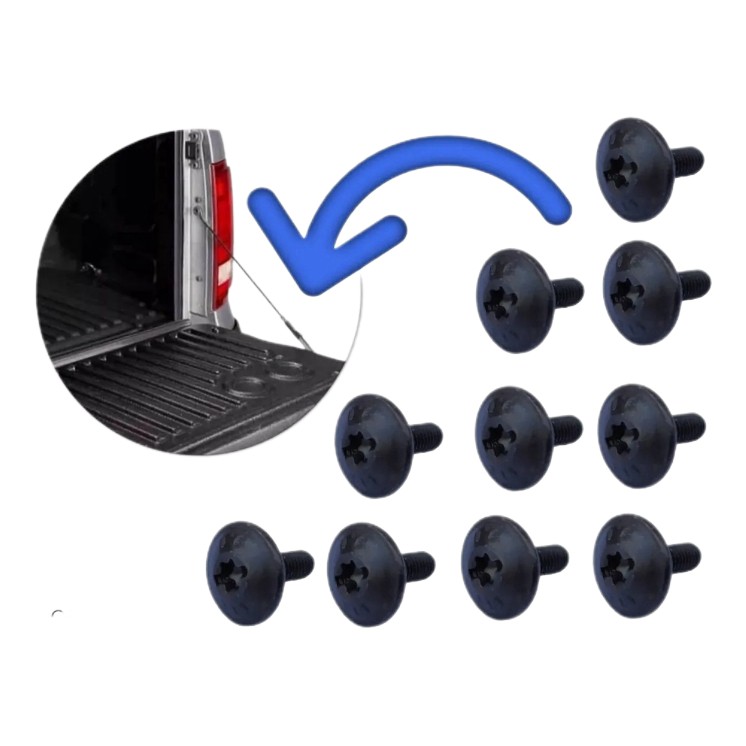 Kit 10 Parafusos Parafuso Revestimento Protetor Caçamba Tampa Traseira Saveiro G5 G6 G7 G8 Original Volkswagen