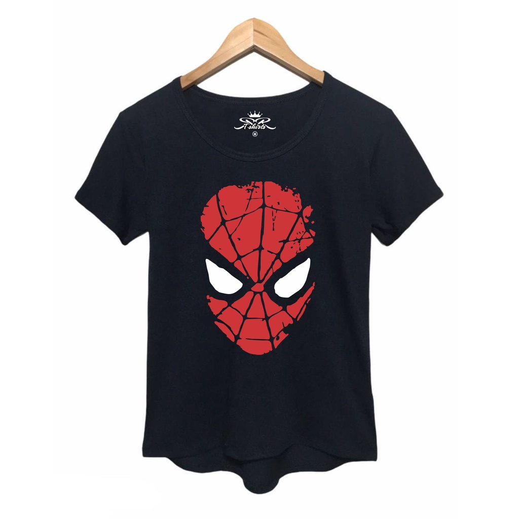 Camiseta Spider Man Tshirt Homem Aranha Logo Casual Rosa Preto