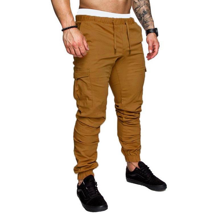 Calça Cargo Jogger Masculina Sarja Colorida Com Elástico Slim Fit Promoção