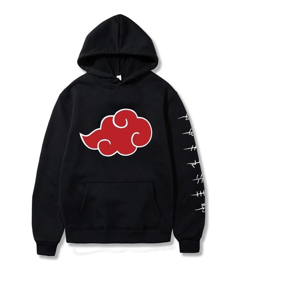 Moletom encapuzado com estampa Naruto, Símbolo Nuvem Itachi Akatsuki,  Roupas de Lã Quente, Pulôver Harajuku, Hoodie