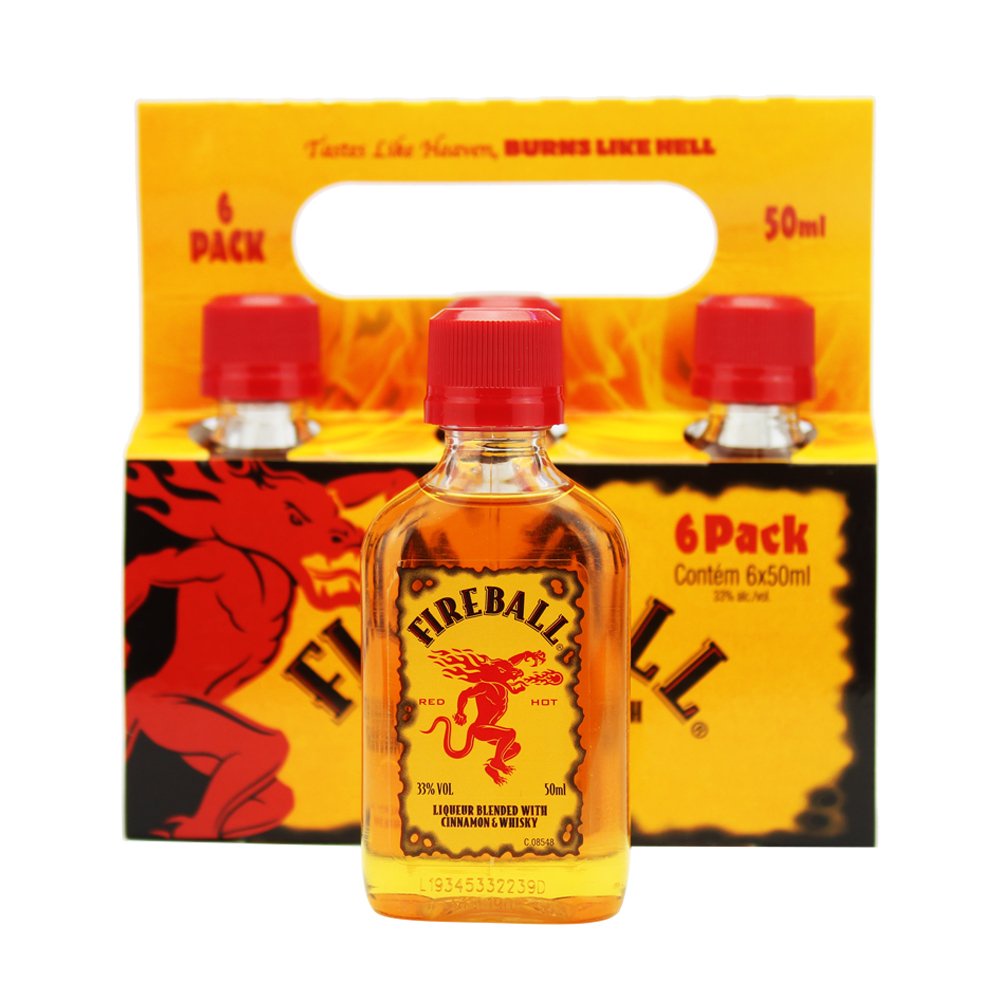 Kit Whisky Miniatura Fireball Com Licor De Canela 50ml 6uni | Shopee Brasil