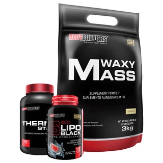 Kit Hipercalórico Waxy Mass 3kg, 6 Six Lipo 120 Cápsulas, Thermo Start 100 Cápsulas - Bodybuilders