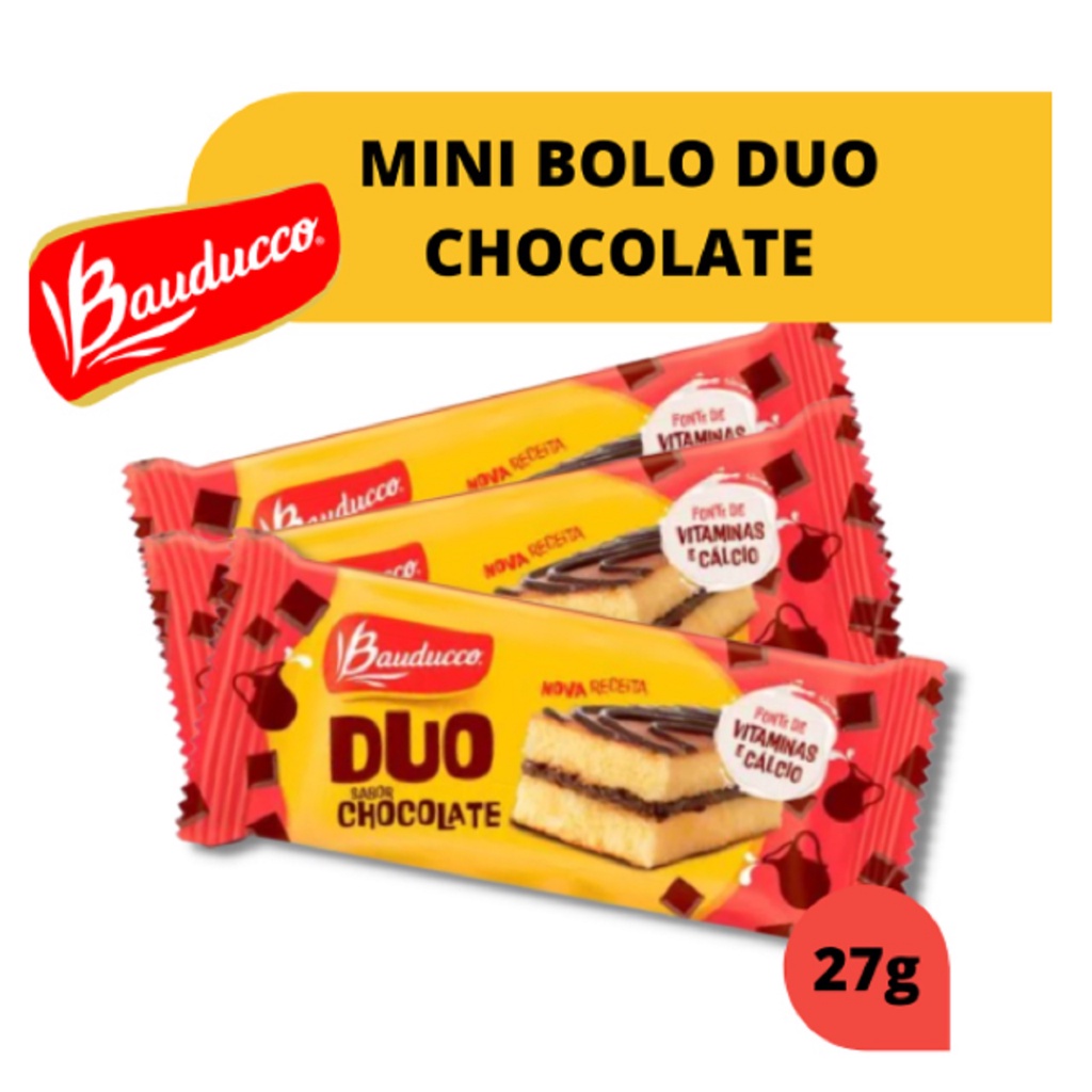 Bolinho Duo Chocolate Bauducco 27g Minibolo Atacado RECHEIO CHOCOLATE  FESTAS LANCHES SOBREMESA