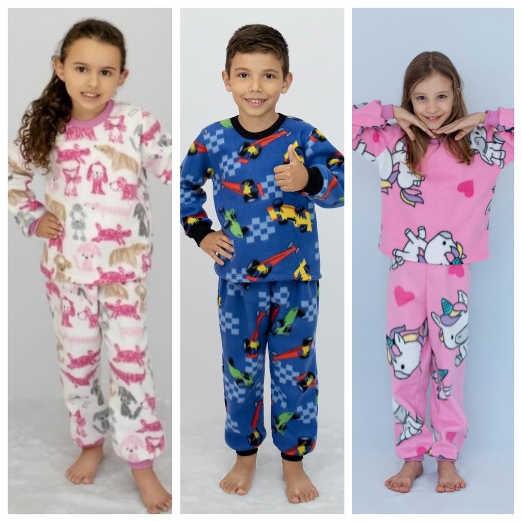 Pijama Infantil Inverno Em Tecido Soft Menino e Menina - Peças Avulsas ...