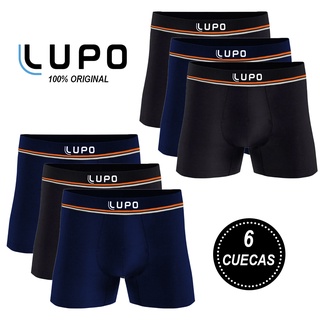 Kit 6 Cuecas Boxer Lupo Basic Microfibra Sem Costura Box