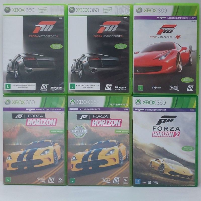 Jogos de Corrida Exclusivos do Xbox Forza Motorsport 3 Motorsport 4 Forza  Horizon Horizon 2 Originais Xbox 360