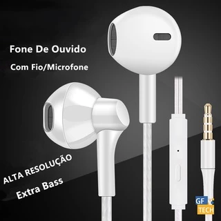 Fone De Ouvido Com Fio E Microfone Embutido P2 3.5mm Intra Auricular Estéreo Alta Resolução Extra Bass Redução De Ruído Isolamento Acústico Resistente Original Barato Para PC Celular Computador Samsung Xiaomi XZEJV22