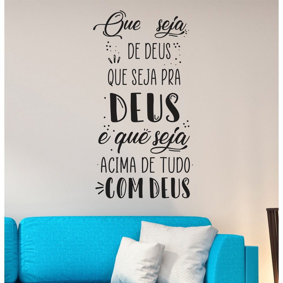 Adesivo decorativo Lettering religioso, Deus, Bíblia, decoração ...
