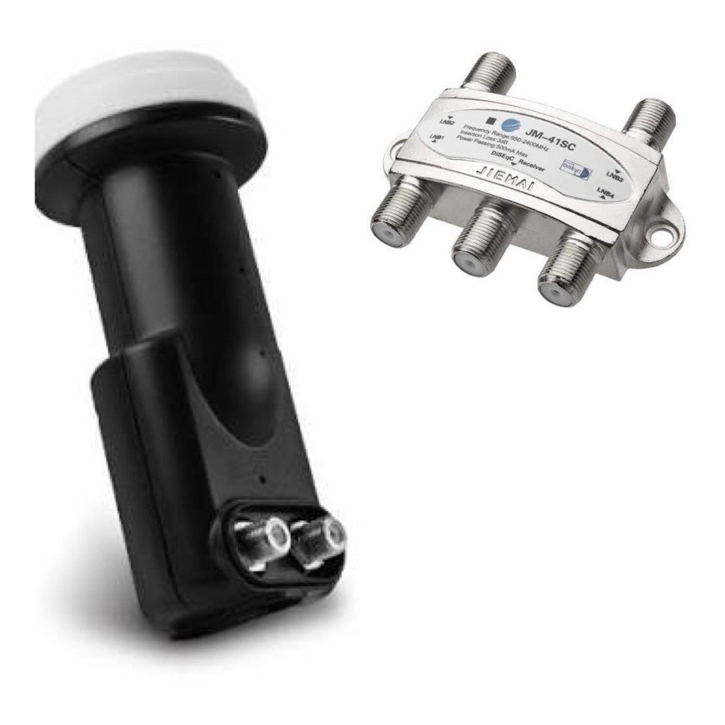 Chave Diseqc 4x1 + Lnb Duplo Lnbf Universal | Shopee Brasil