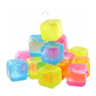 12 Cubos De Gelo Artificial Reutilizável Coloridos em Oferta na Shopee