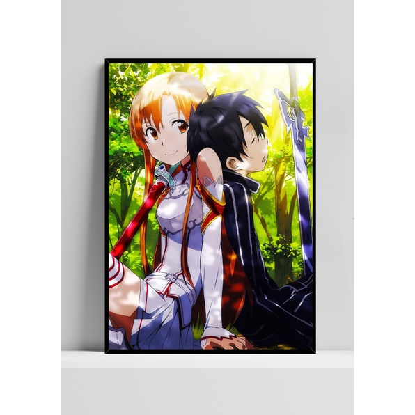 Quadro Emoldurado Poster Sword Art Online Personagem Anime