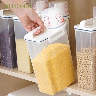 ALISONDZ Tanque De Arroz À Prova De Umidade/Sangulhar Grão Balde Caixa De Armazenamento Organizador Material De Cozinha Transparente Recipiente De Alimento Seco Titular Ceriano Selado Pode/Multicolor