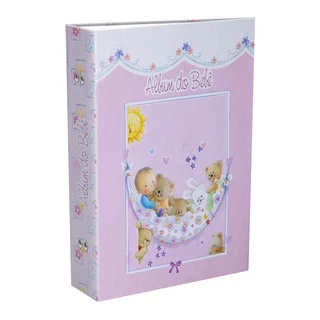 Álbum de fotos bebê 10x15 200 rosa urso menina princesa linda escolha seu modelo em Oferta na Shopee