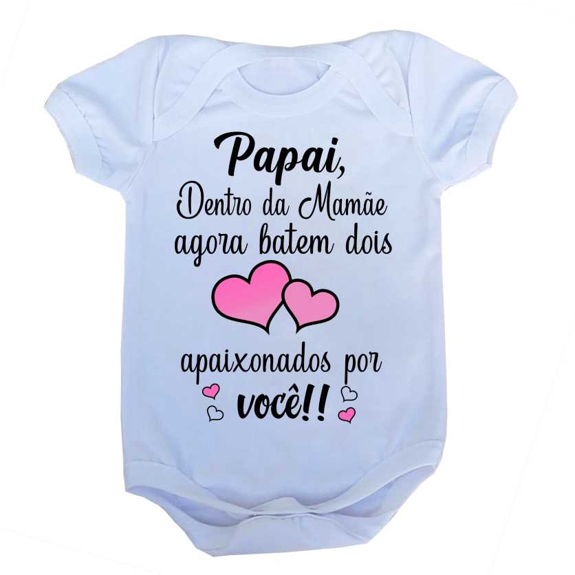 Body Baby Branco Personalizado Mimo Surpresa Para O Papai